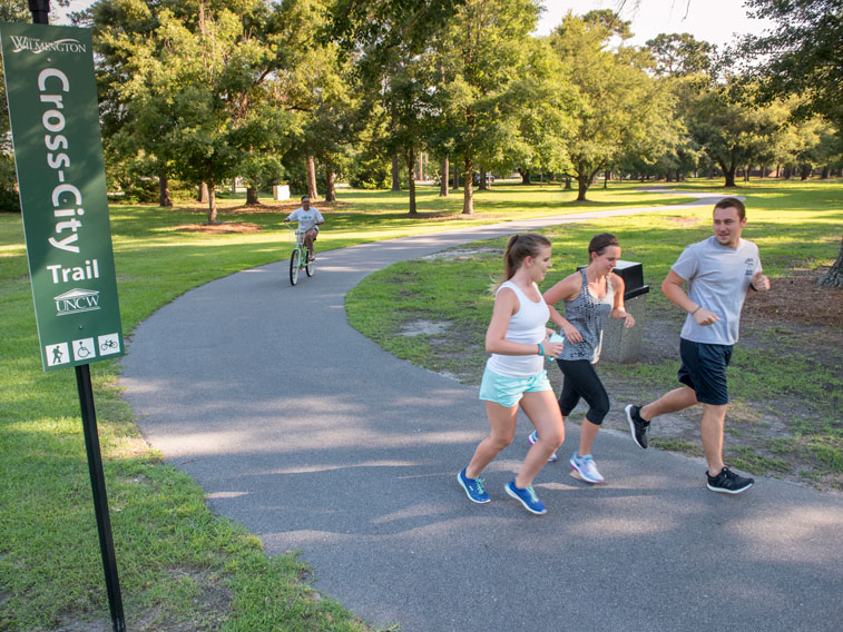 Cross City Trail with joggers and bicyclist 