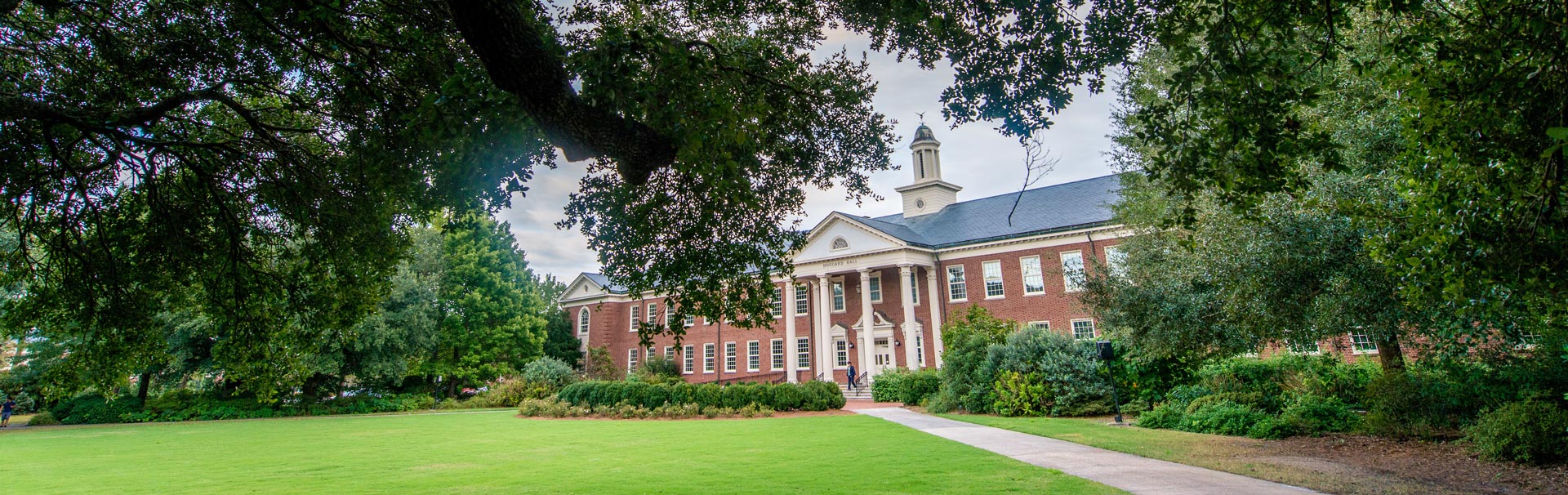 Exterior photo of Hoggard Hall’s entrance to the front of the building