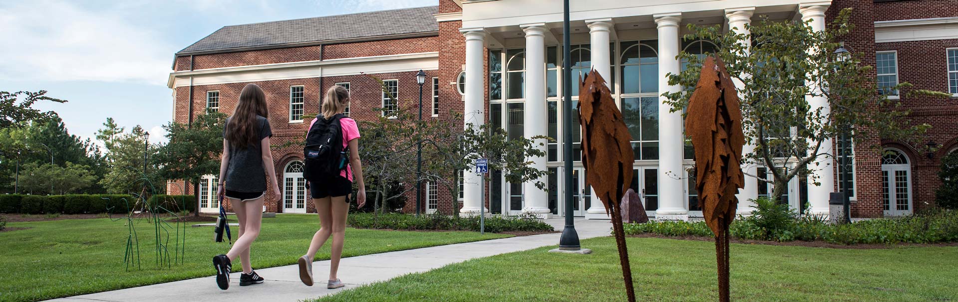 Student sculpture outside the Cultural Arts Building