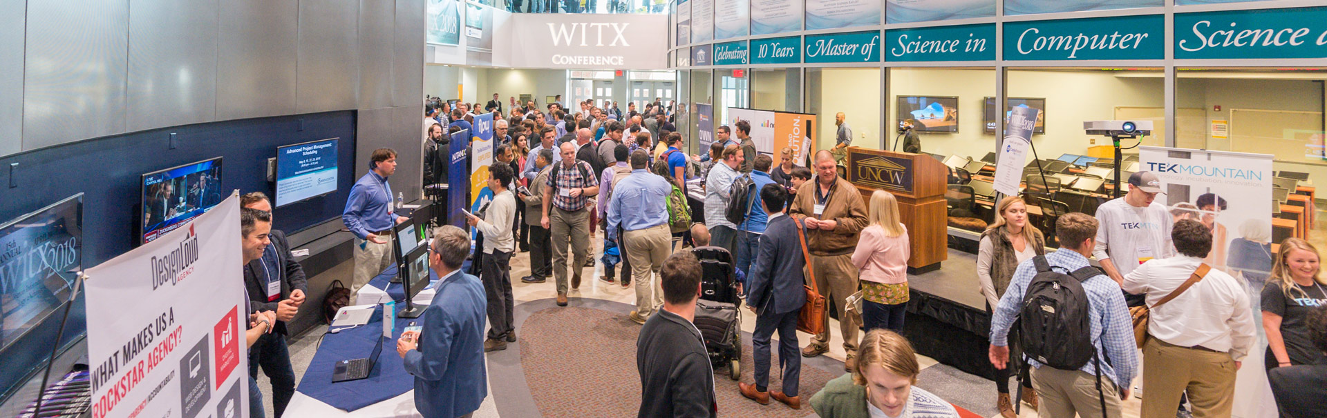 WITX event where students, faculty, staff and local information technology professionals are all conversing with one another