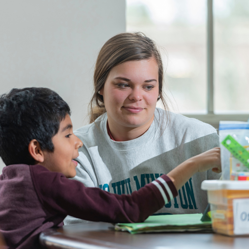 Students talking to each other