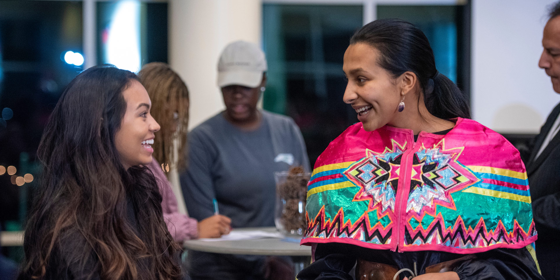 Native American students are honored during a reception