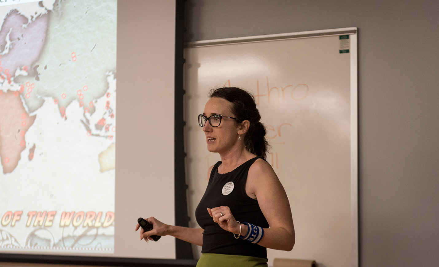 faculty member lecturing to class