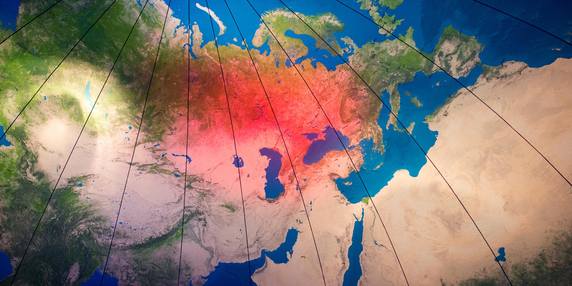 A picture of an interactive balloon that shows the earth