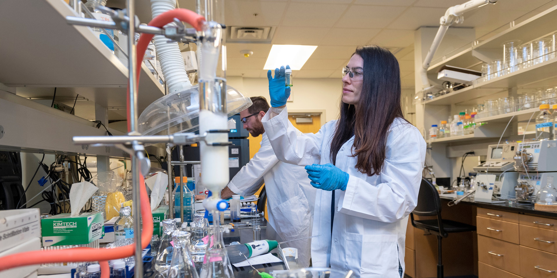 A student working in a laboratory