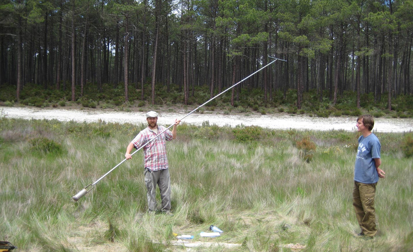 Man using bucket auger