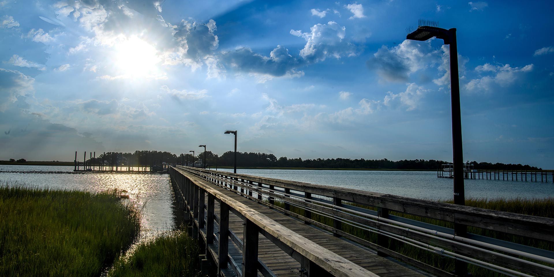 A sunny day over the Center for Marine Science Pier