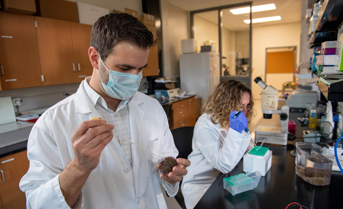 Professor with specimen