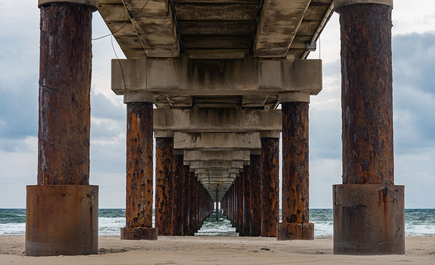 Concrete pier from below