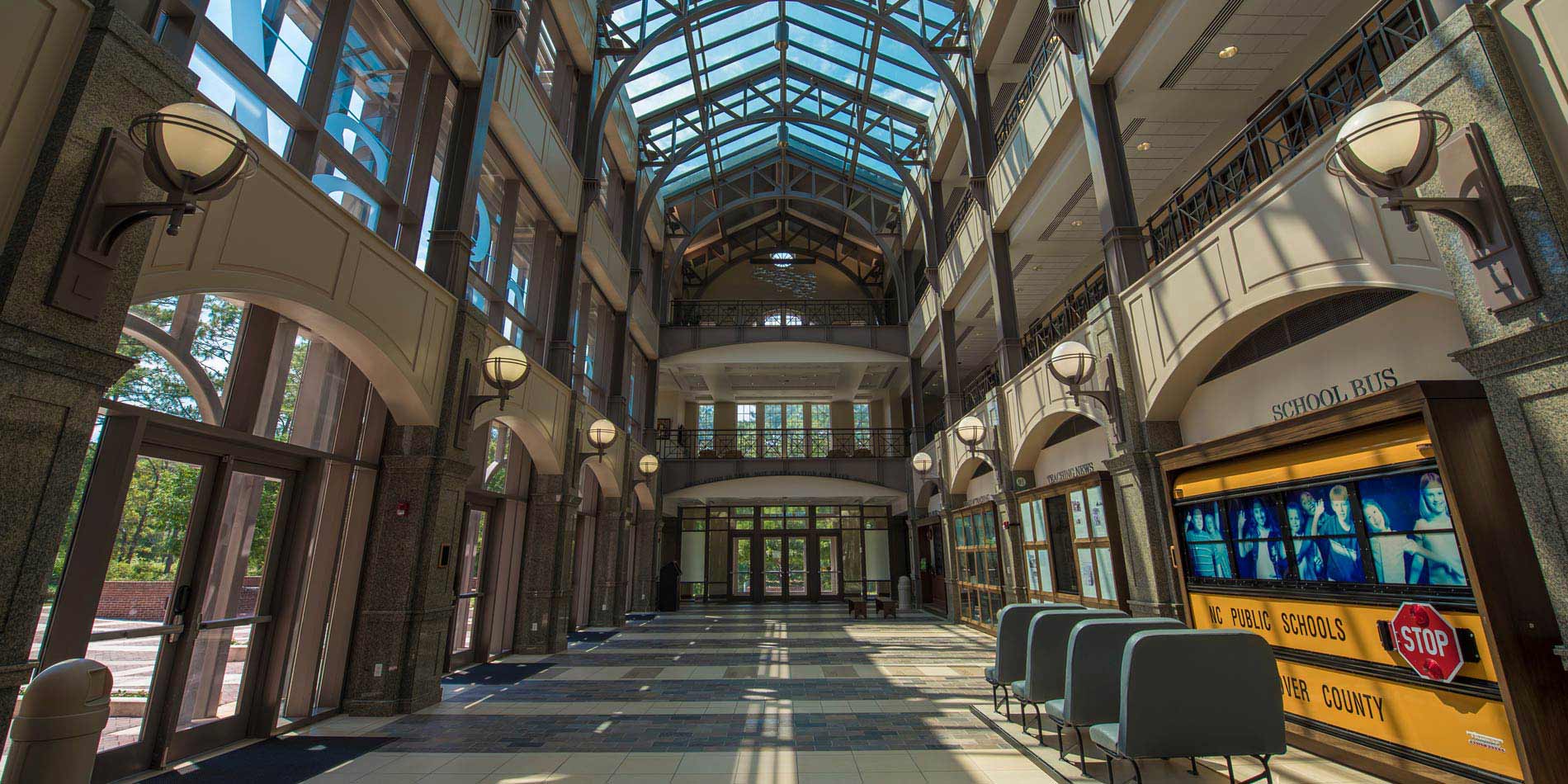 Inside view of Watson from the main entrance facing the rear exit