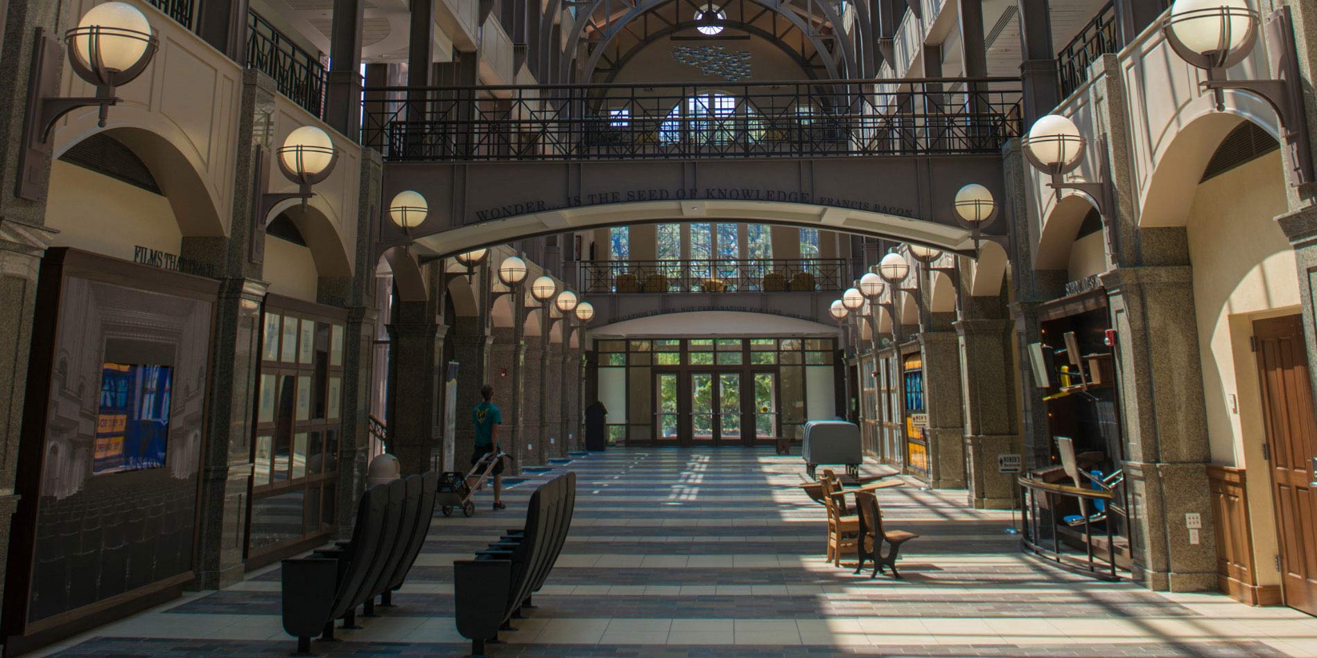 Landscape photo of the first floor of Watson College facing the rear entrance