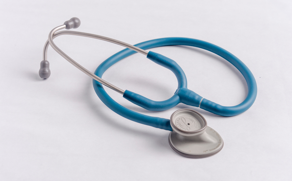 Photograph of a stethoscope.