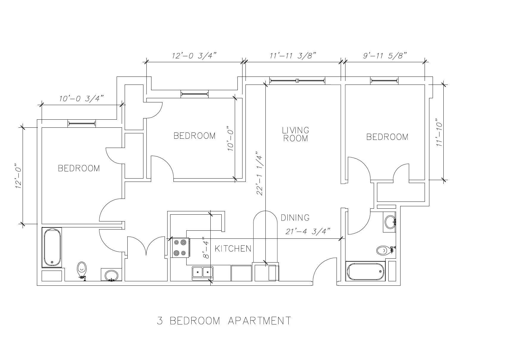 Seahawk Landing 3 Bedroom Floorplan