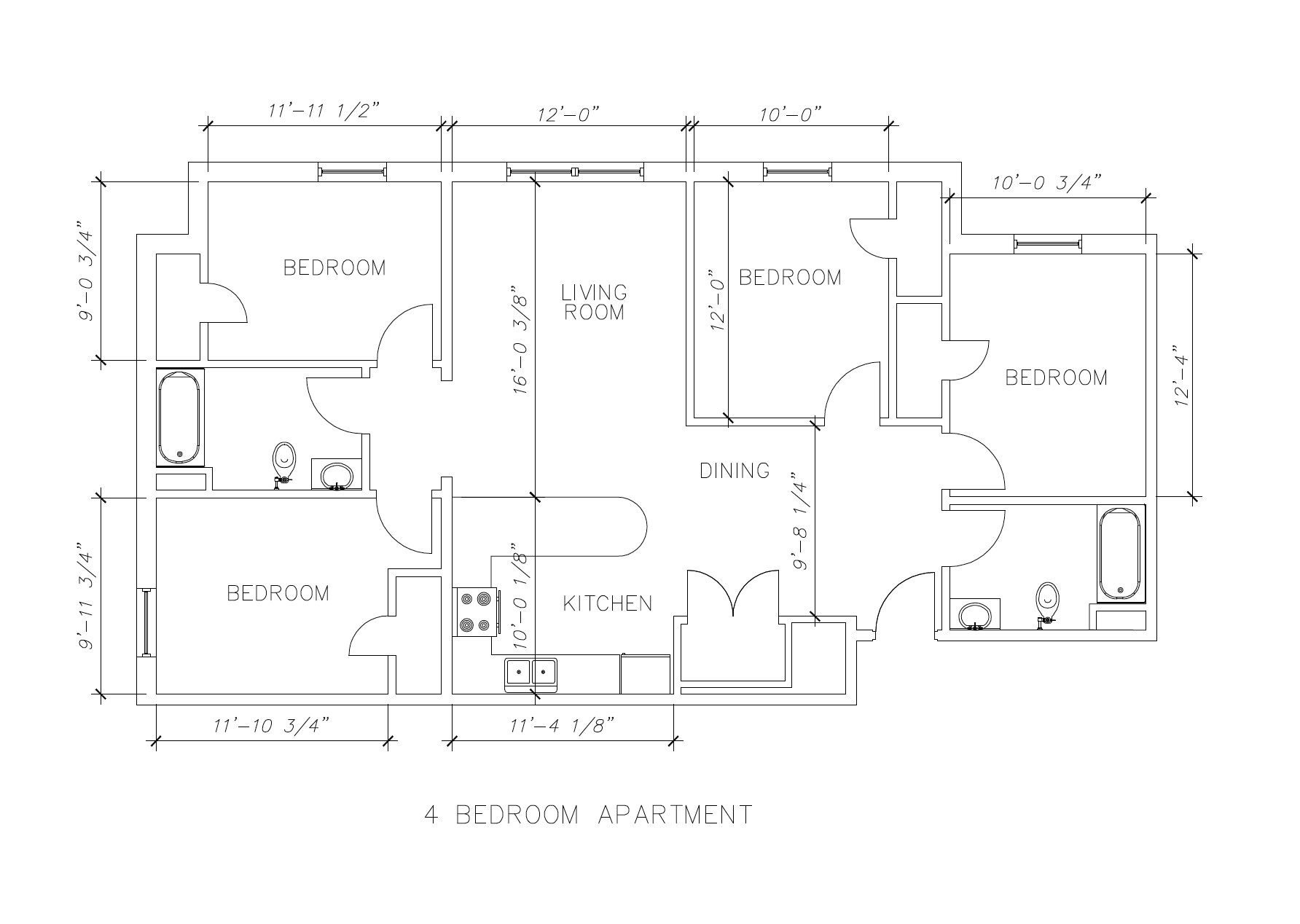 Seahawk Landing 4  Bedroom Floorplan