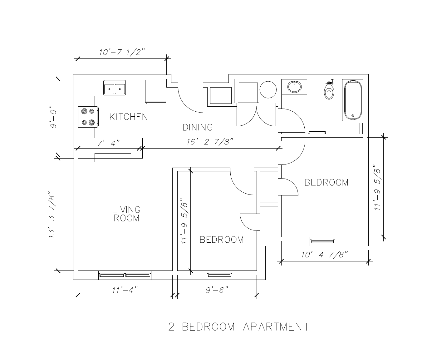 Seahawk Village 2 Bedroom Floorplan