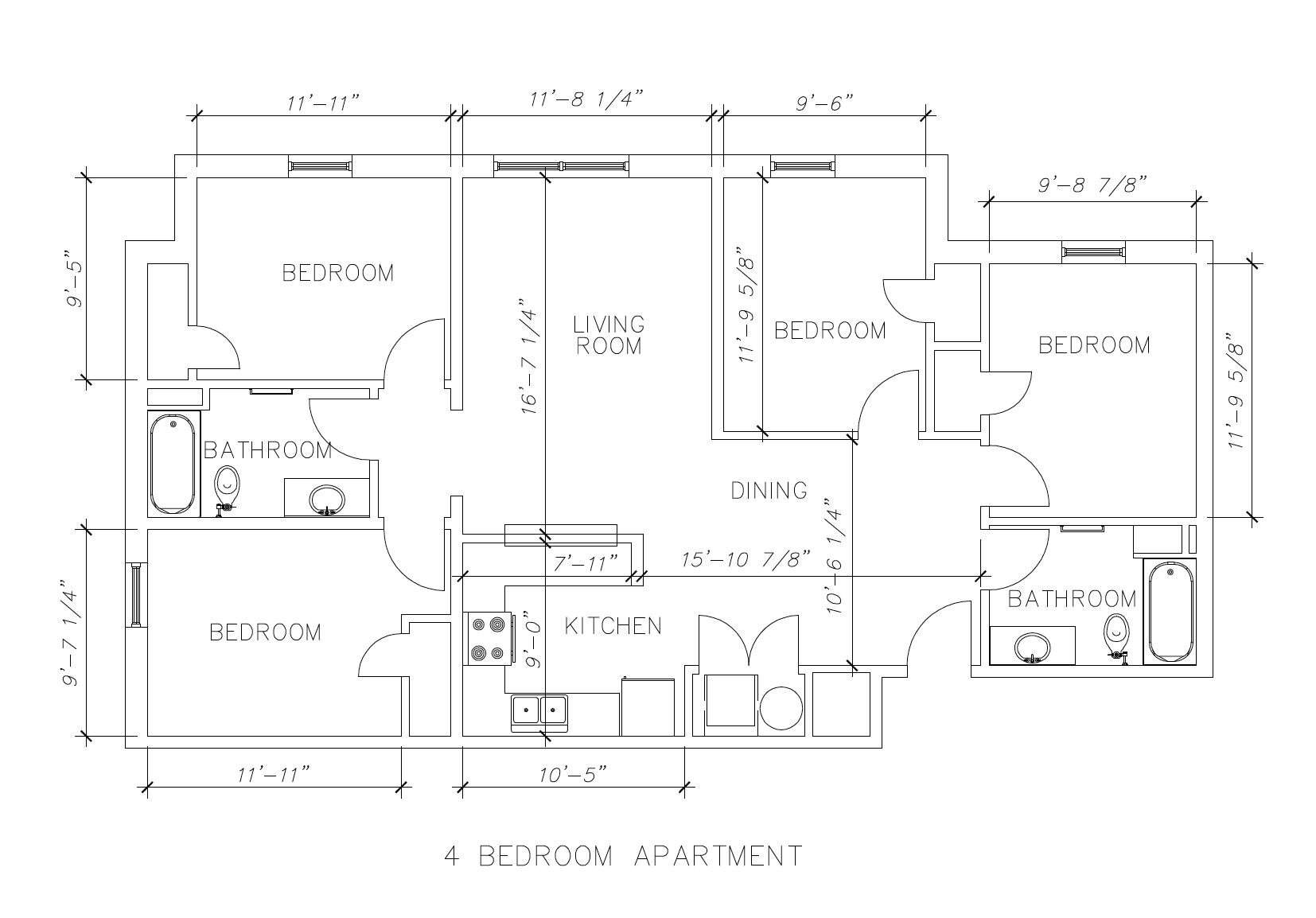 Seahawk Village 4 Bedroom Floorplan