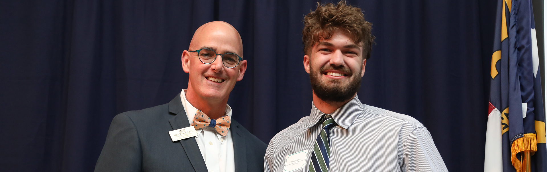 Student accepting Cornerstone award