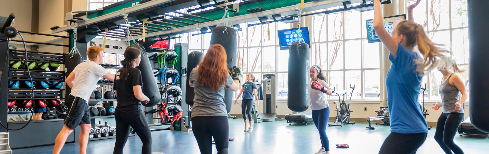 Image of participants working out in a fitness class