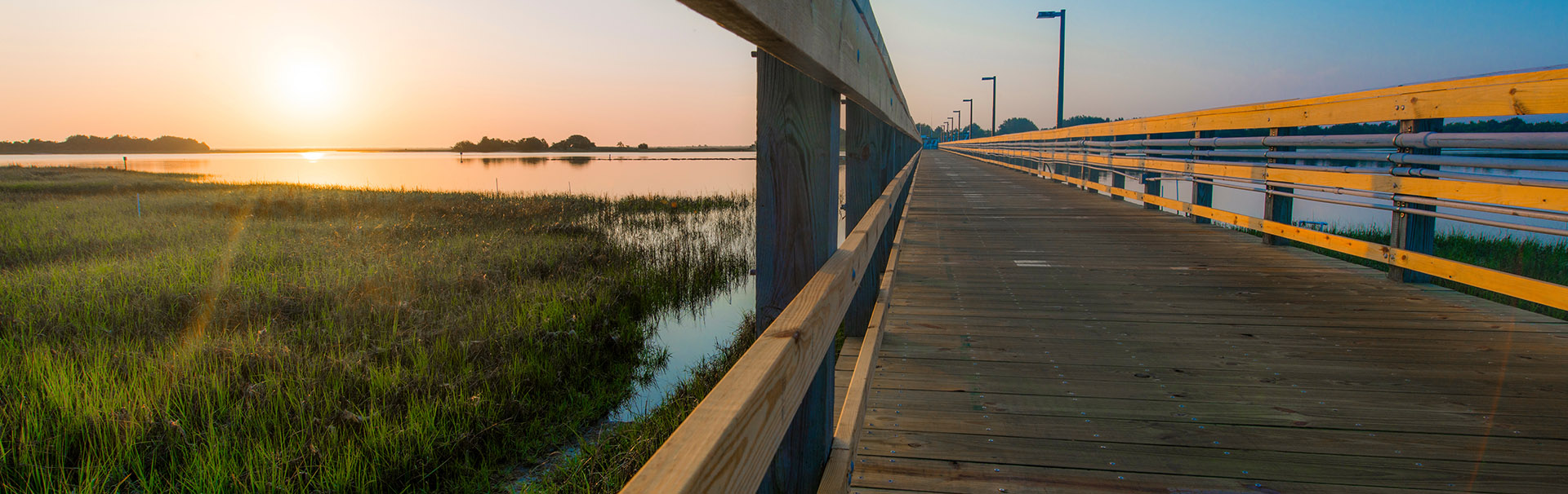 Dock at Sunset at our CREST campus location