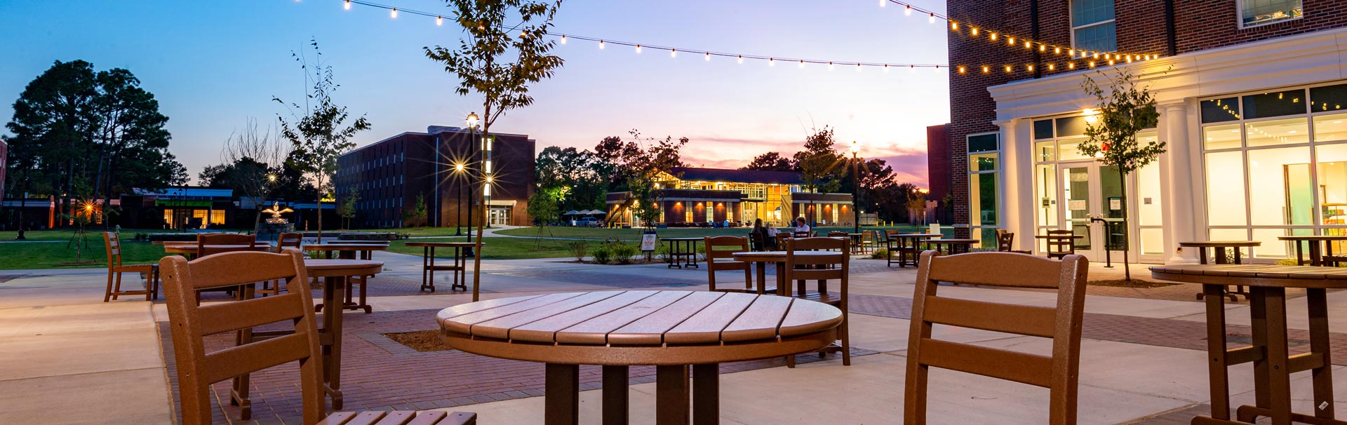 outside student village sunset
