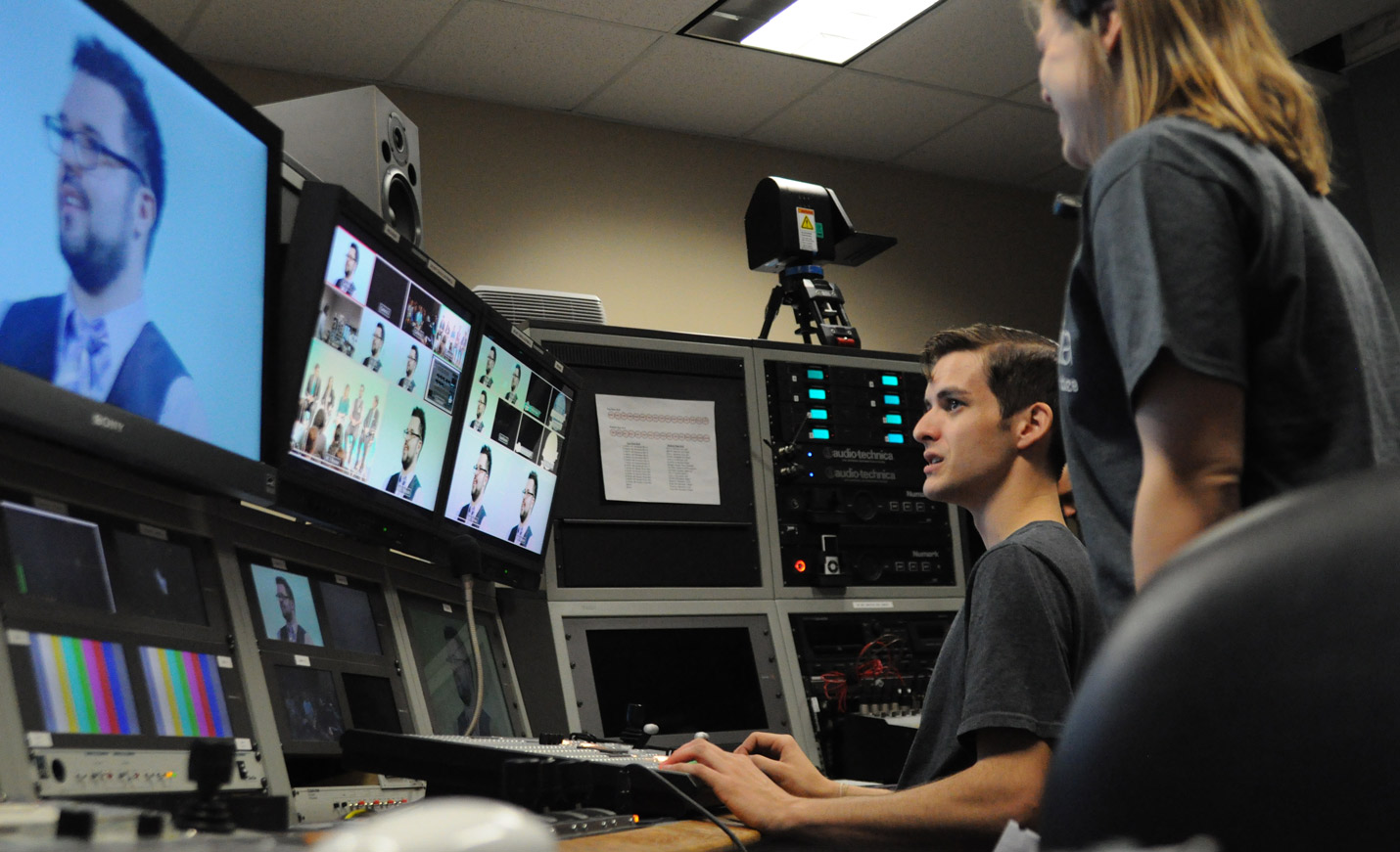 Student using monitor