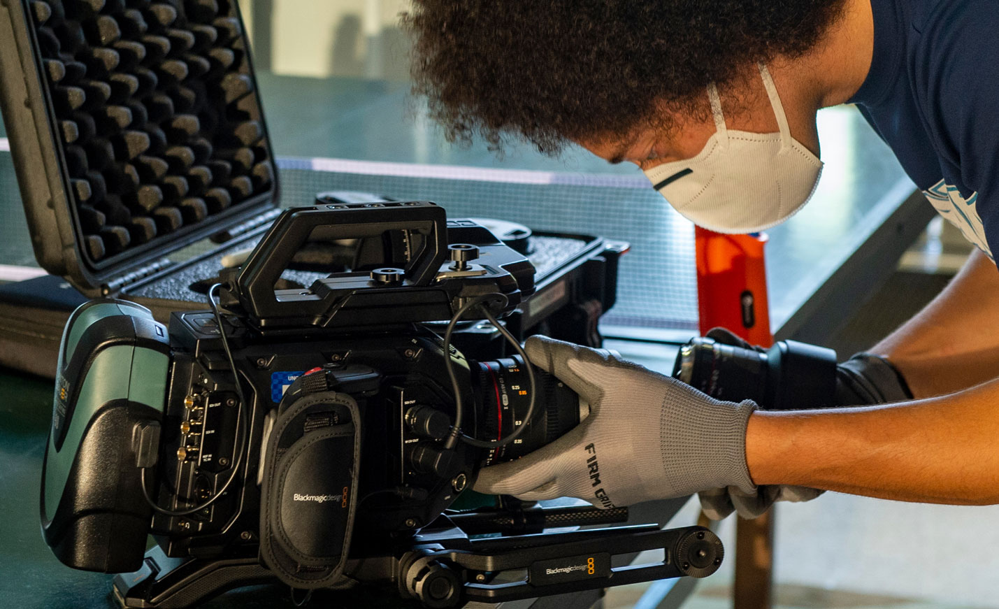 Student using camera