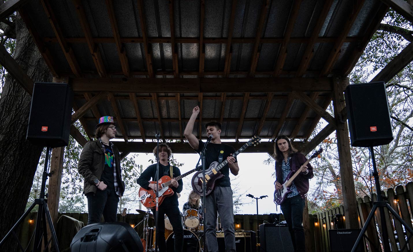 Student Band on Stage Performing at Wrightsville Beach Brewery