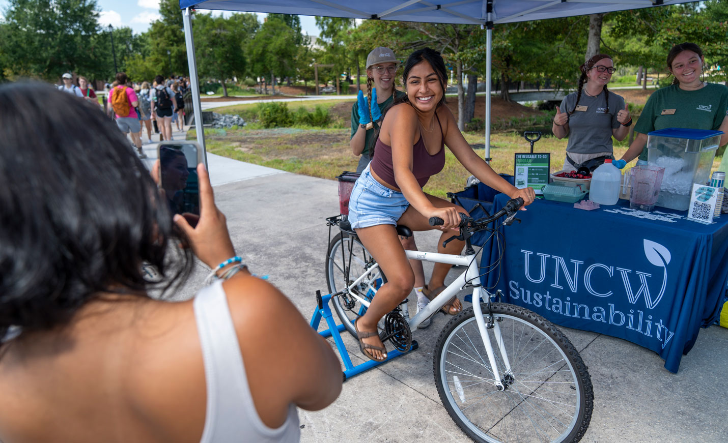 Sustainability tent on campus