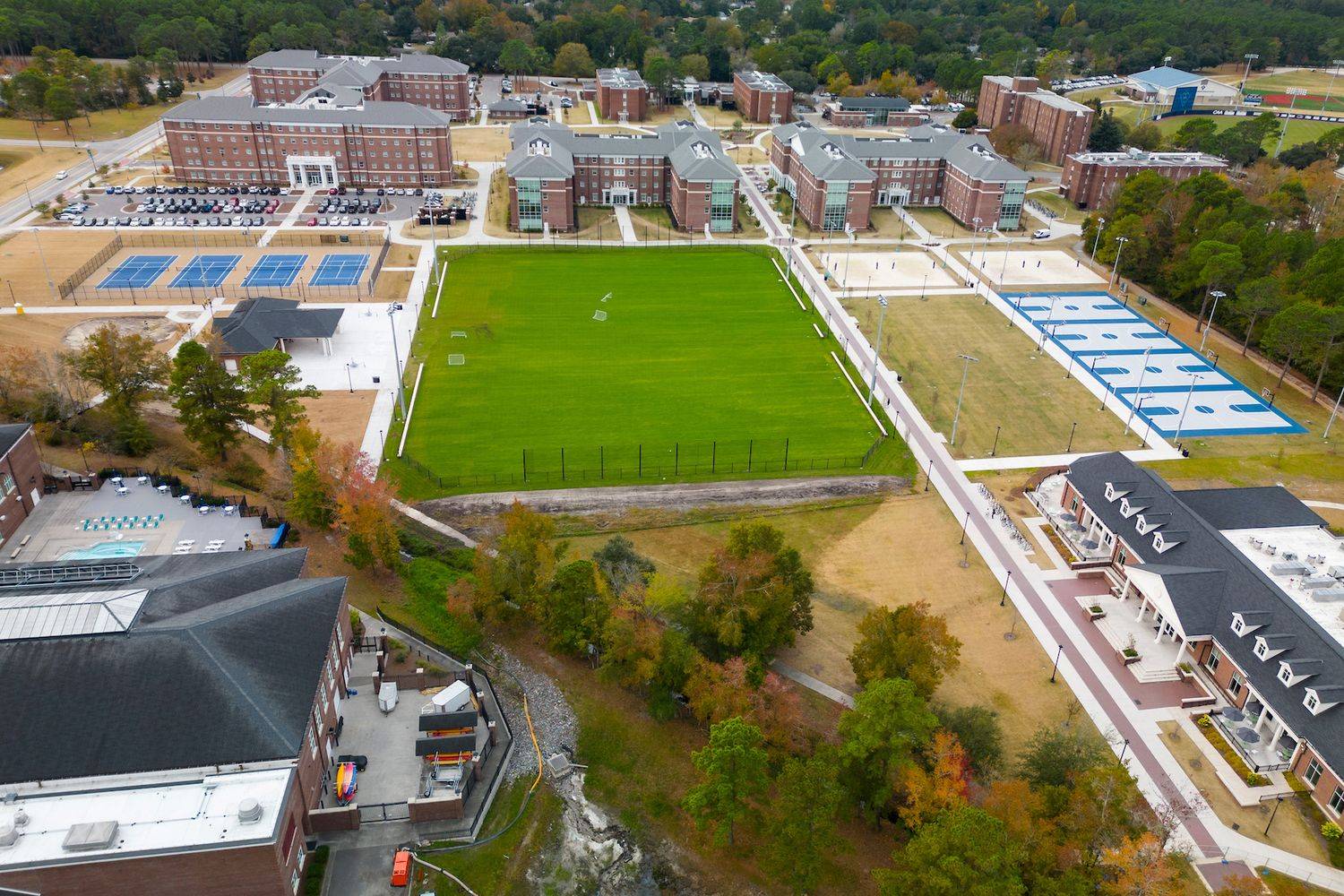 Aerial view of new Shoreline Sports Complex