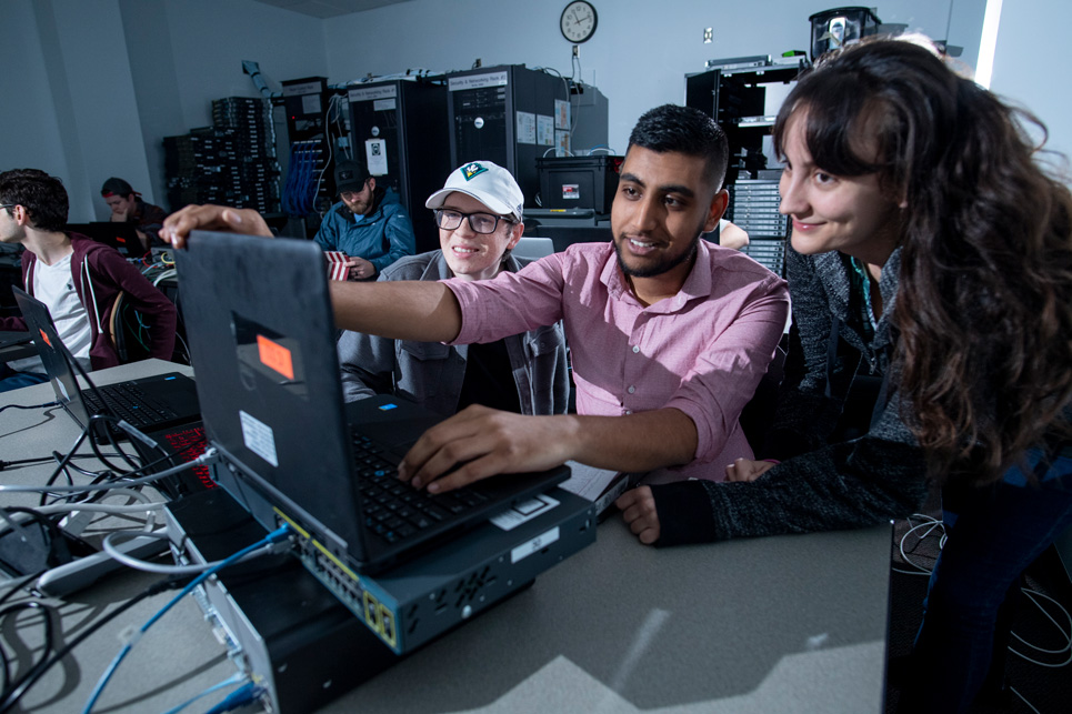 Computer class with laptops and servers