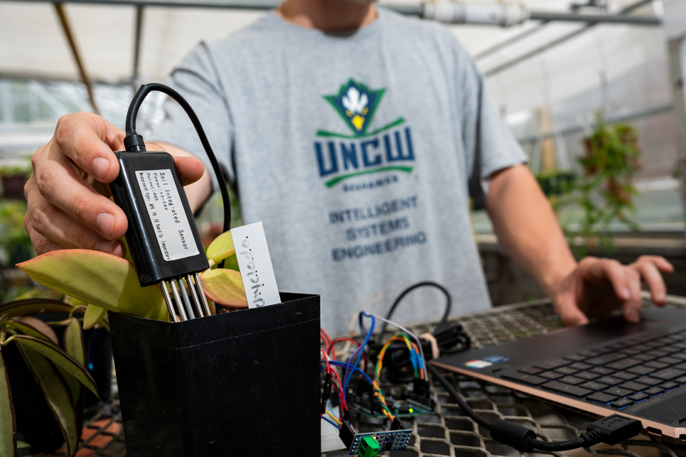 Soil Sensor checking soil nutrients