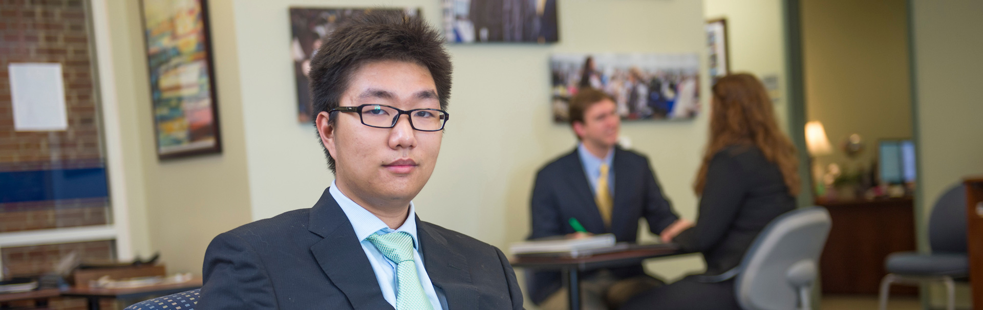 Student prepping for an interview in the Career Center